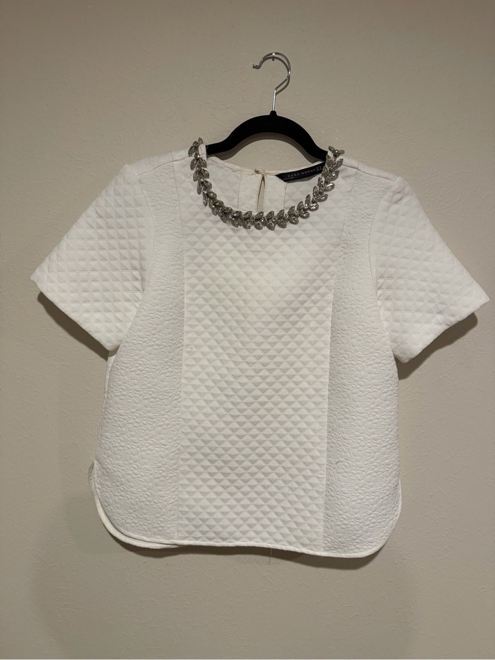 Elegant Cream Short Sleeve Top